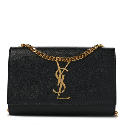Saint Laurent Grain De Poudre Small Monogram Kate Satchel Black 1 of 8