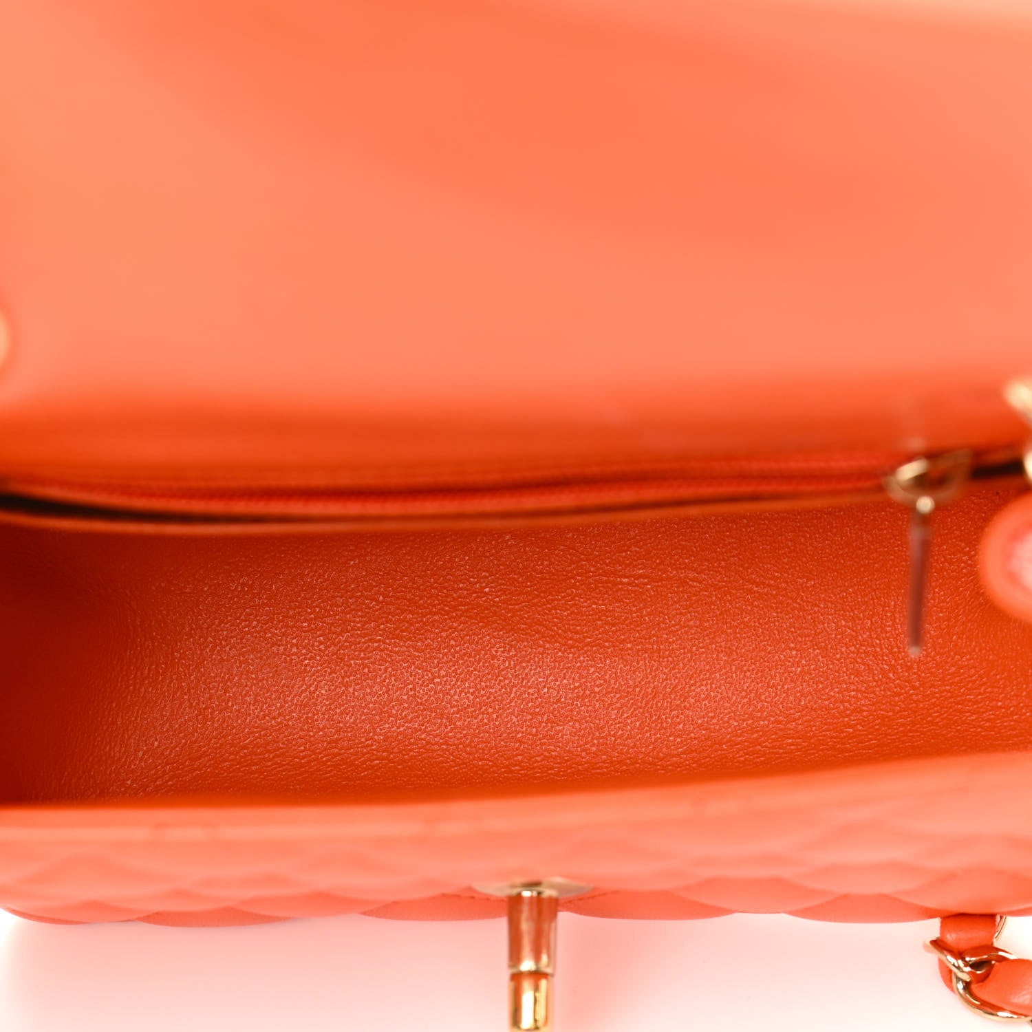 Chanel Lambskin Quilted Mini Square Flap Orange 5 of 10