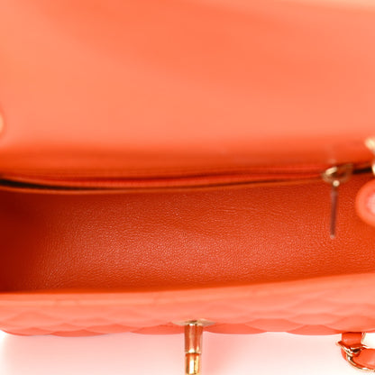 Chanel Lambskin Quilted Mini Square Flap Orange 5 of 10