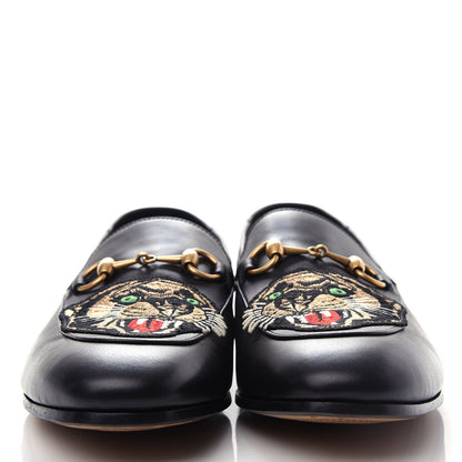 Gucci Goatskin Tiger Embroidered Mens Horsebit Loafers 8.5 Black 2 of 11