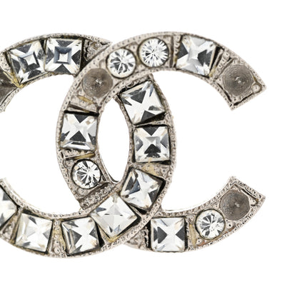 Chanel Crystal CC Earrings Silver 9 of 10