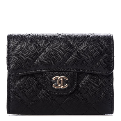 Chanel Caviar Quilted Flap Card Holder Wallet Black 1 of 9