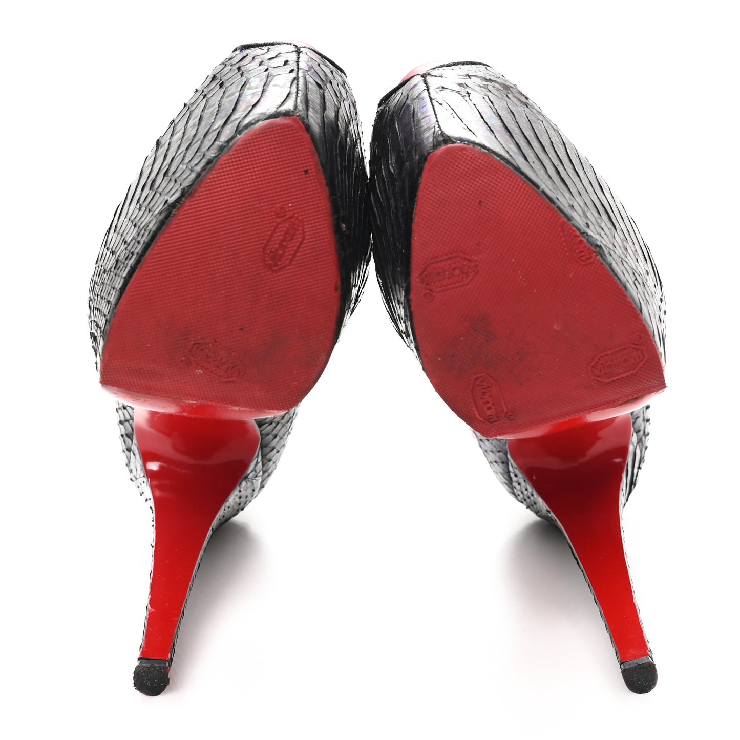 Metallic Snakeskin Highness 160 Pumps 38 Gray