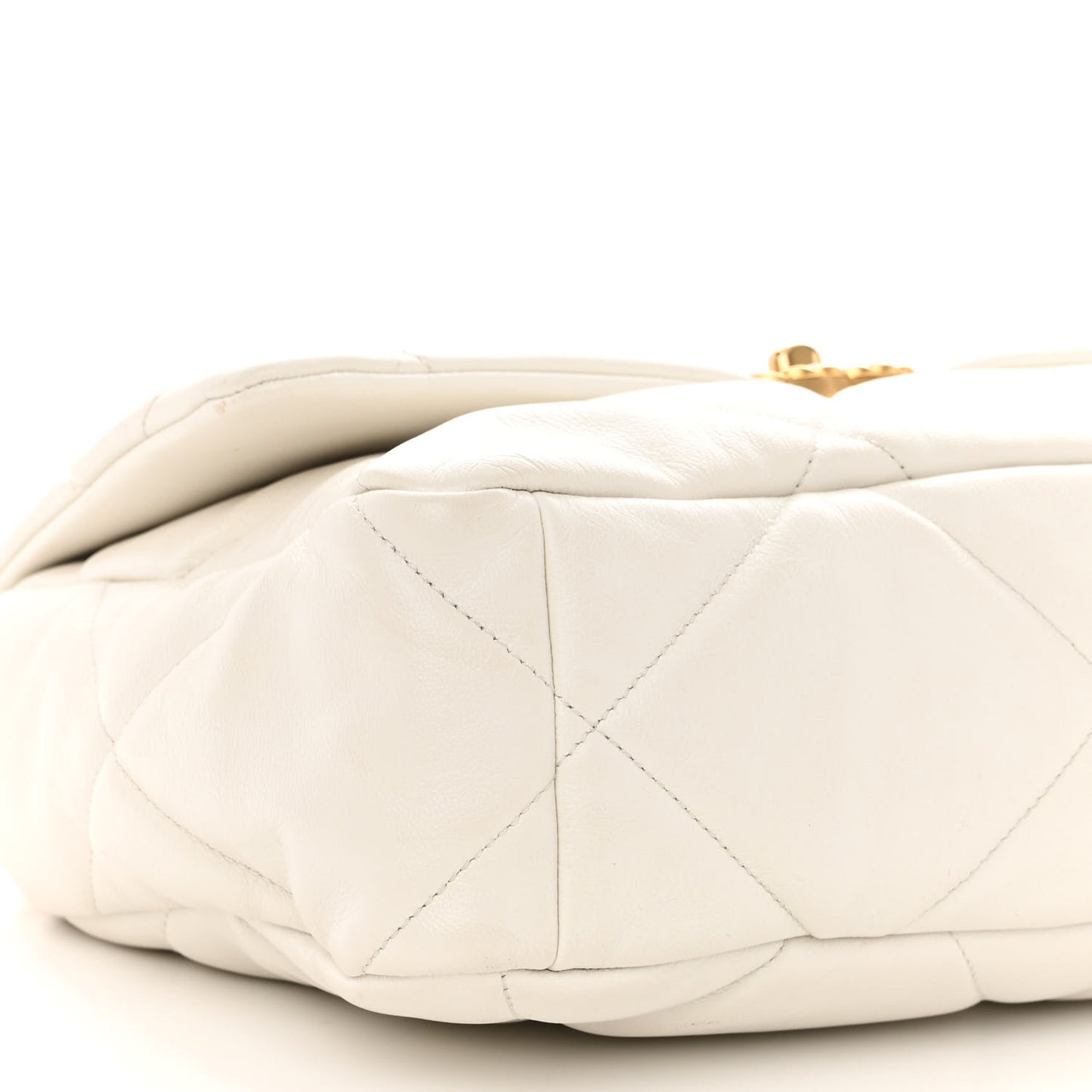 Lambskin Quilted Large Chanel 19 Flap White