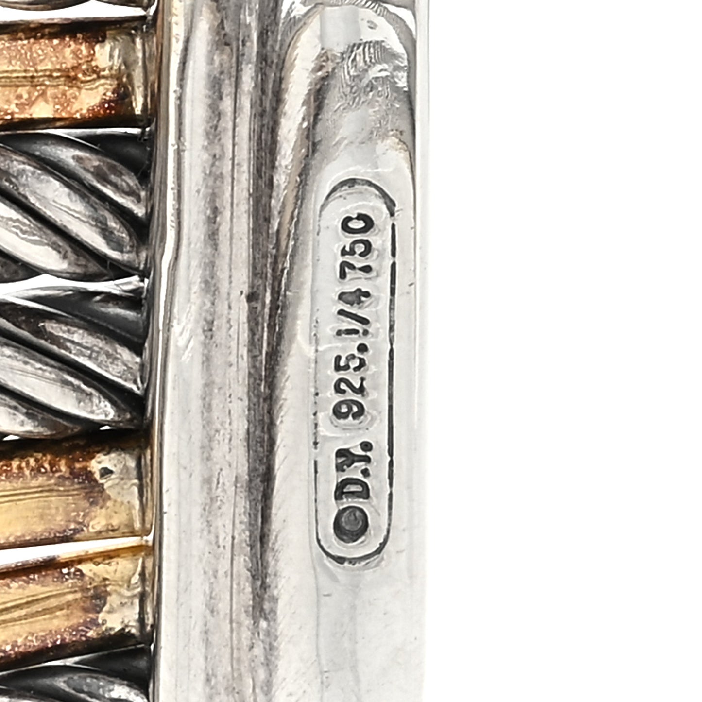 Sterling Silver 18K Yellow Gold 21mm Four Row Crossover Cuff Bracelet
