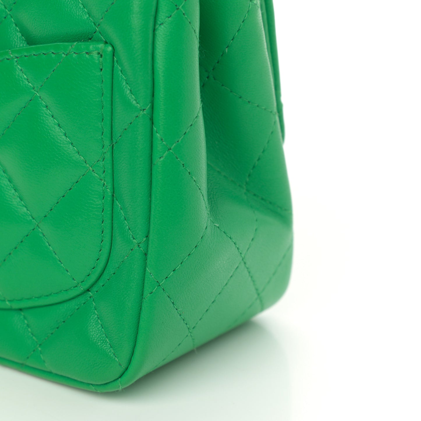 Lambskin Quilted Mini Square Flap Green