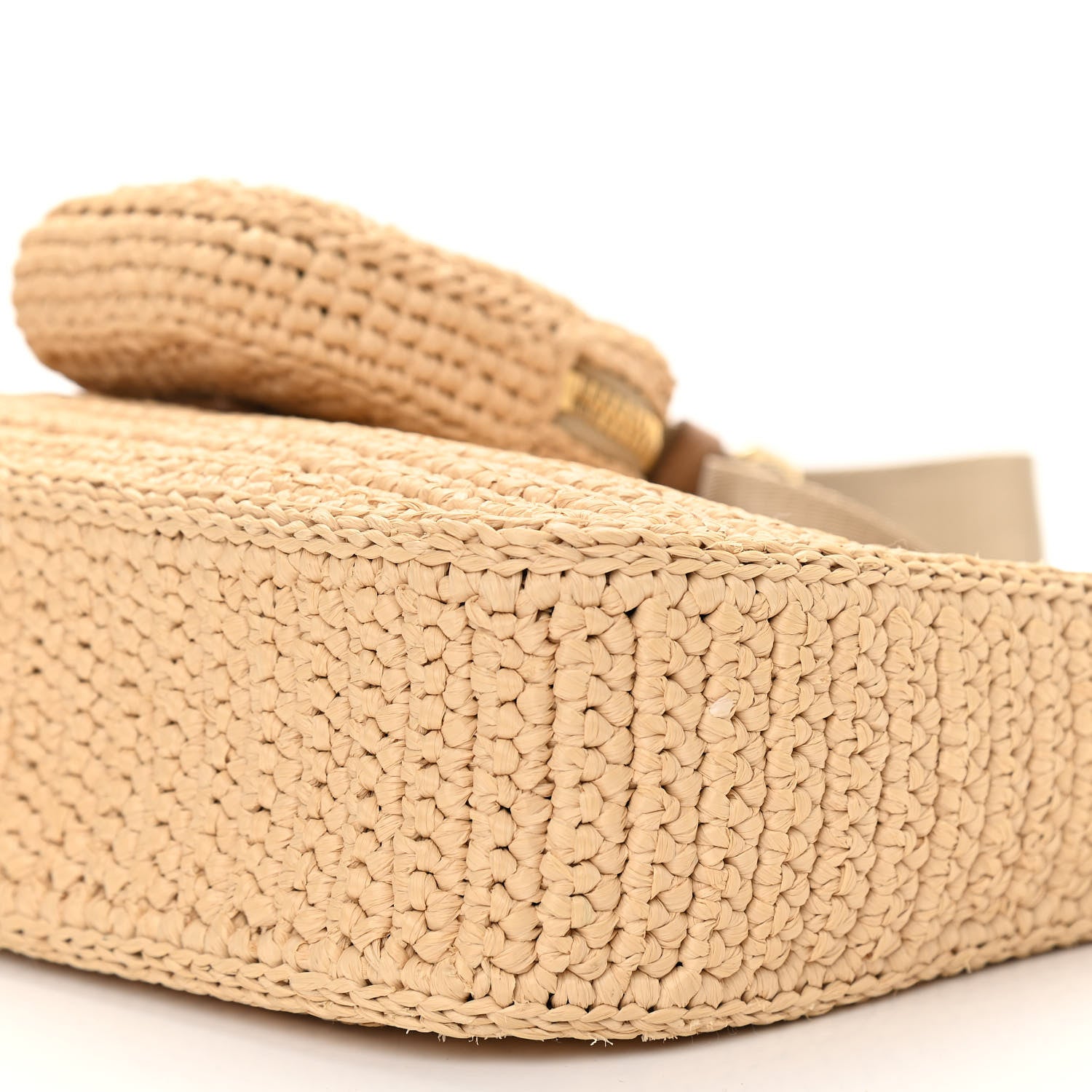 Prada Yarn Raffia Effect Crochet Re-Edition 2005 Shoulder Bag Naturale 6 of 11