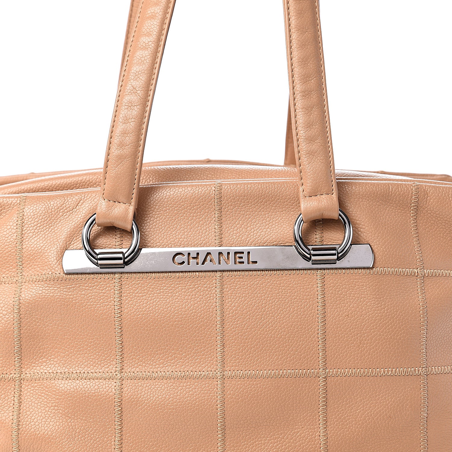 Chanel Caviar Square Stitched Tote Beige 15 of 15