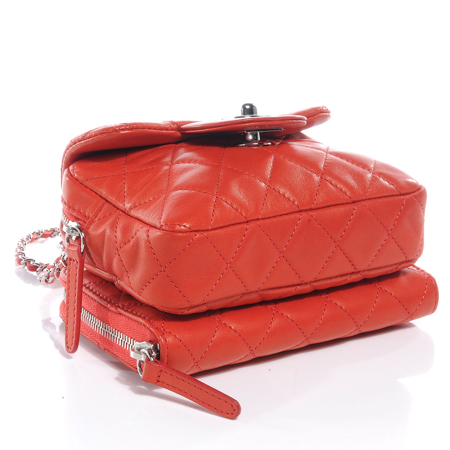 Lambskin Quilted New Mini Flap Red