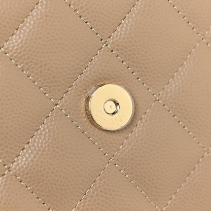 Chanel Caviar Quilted Wallet On Chain WOC Beige 12 of 13
