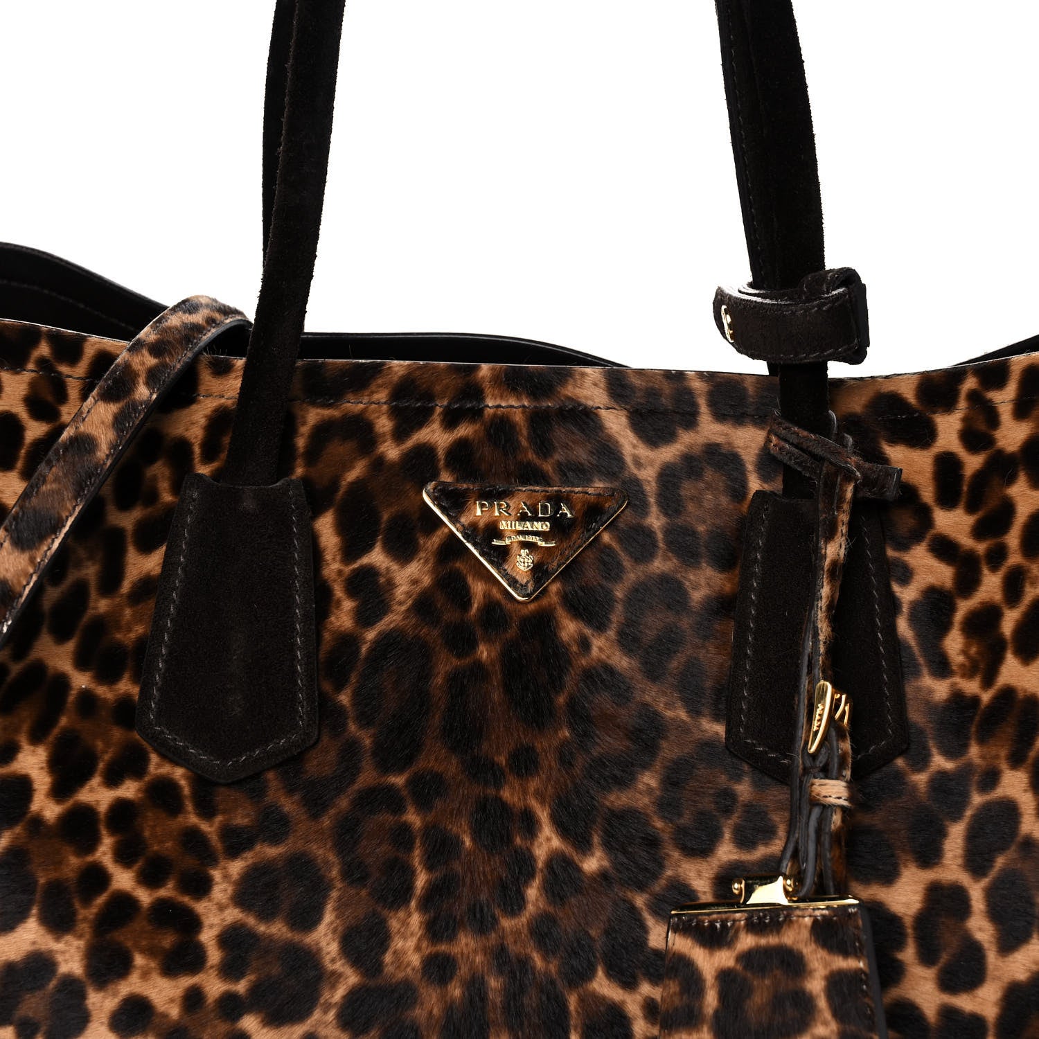 Prada Calf Hair Leopard Print Shoulder Bag Avorio 7 of 9