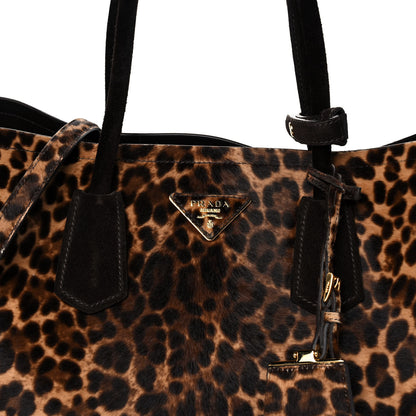 Prada Calf Hair Leopard Print Shoulder Bag Avorio 7 of 9
