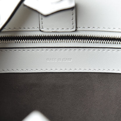 Fendi Vitello Century Opaco F is Fendi Bi-Color Regular Runaway Satchel White Ice Black 7 of 12