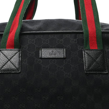 Gucci GG Monogram Web Large Collapsible Carry On Duffle Bag Black 7 of 9