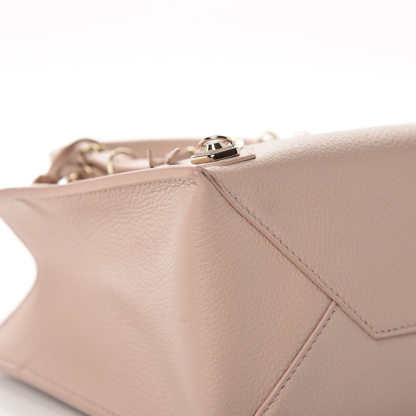 Grained Calfskin Gold Metallic Edge Hardware Papier Mini A4 Bois de Rose