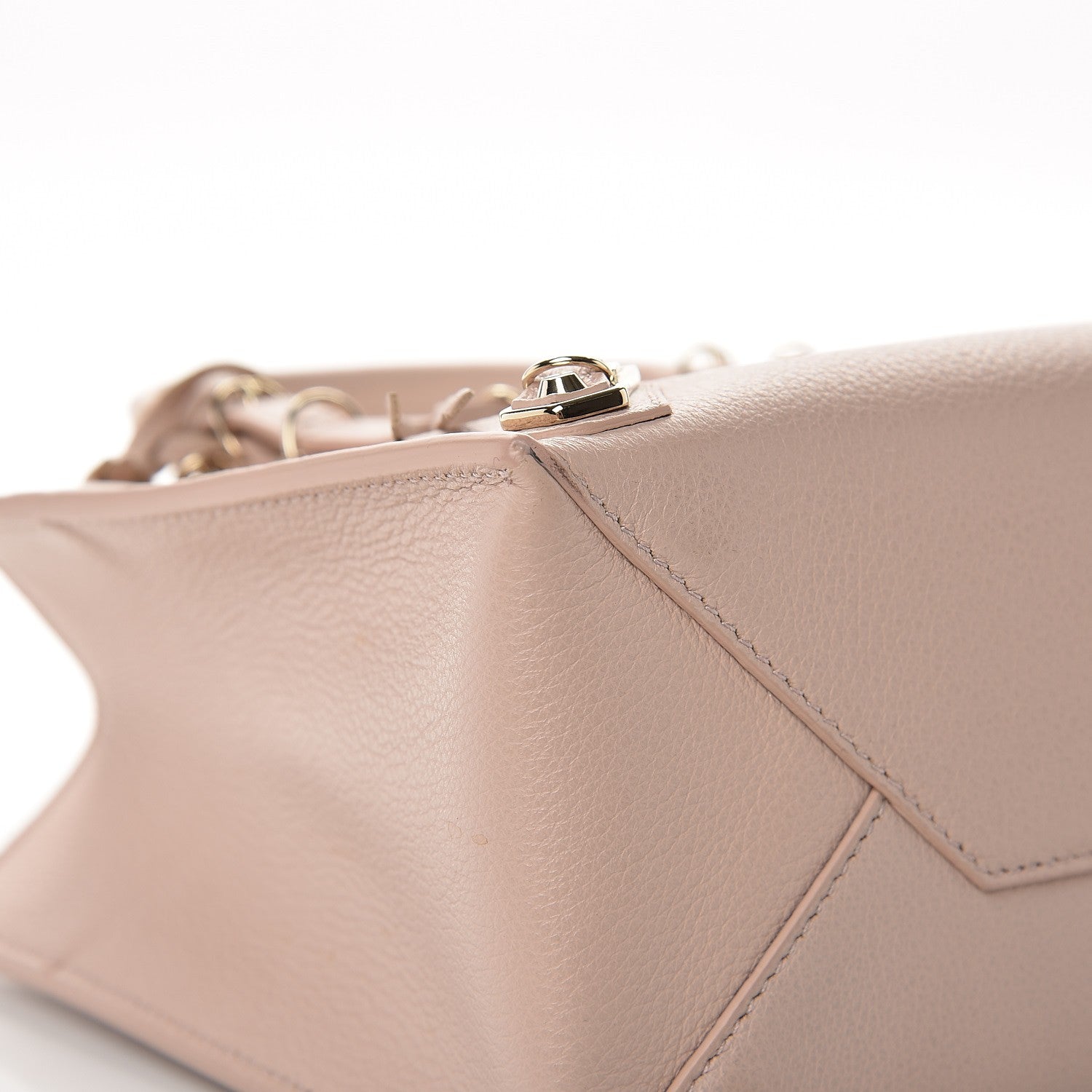 Balenciaga Grained Calfskin Gold Metallic Edge Hardware Papier Mini A4 Bois de Rose 9 of 10