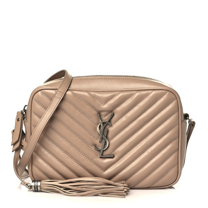 Saint Laurent Calfskin Matelasse Monogram Lou Camera Bag Dark Beige 1 of 10