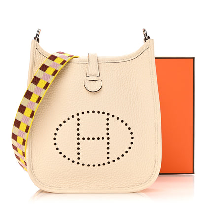 Hermes Taurillon Clemence Maxi Quadrille Evelyne TPM Nata Citron Rouge H Mauve Sylvestre 11 of 11