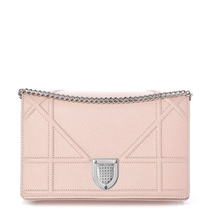 Christian Dior Grained Calfskin Diorama Wallet on Chain Pouch Rose Poudre 1 of 9