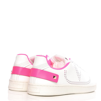Valentino Garavani Calfskin Womens Backnet Sneakers 39 White Fuchsia 4 of 9