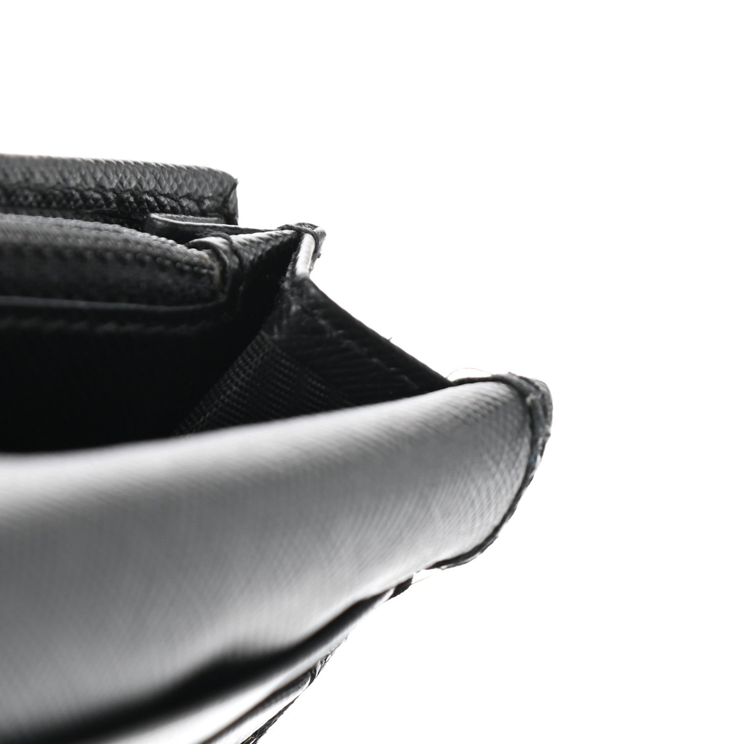 Prada Saffiano Triangle Continental Flap Wallet Black 10 of 12