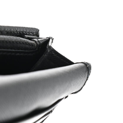 Prada Saffiano Triangle Continental Flap Wallet Black 10 of 12