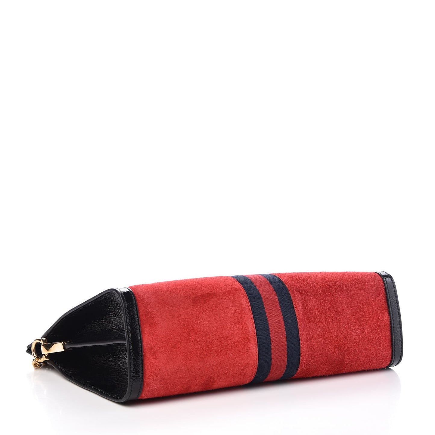 Suede Patent Web Medium Ophidia Chain Shoulder Bag Hibiscus Red Black