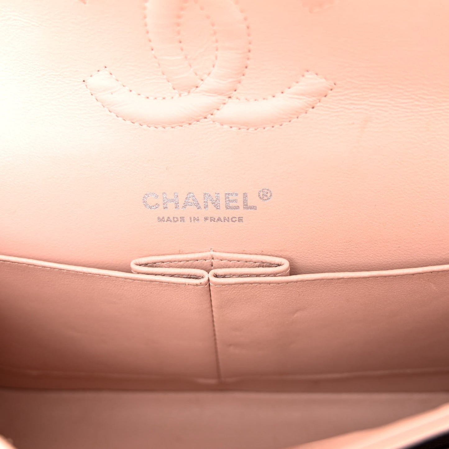 Caviar Quilted Medium Double Flap Light Pink