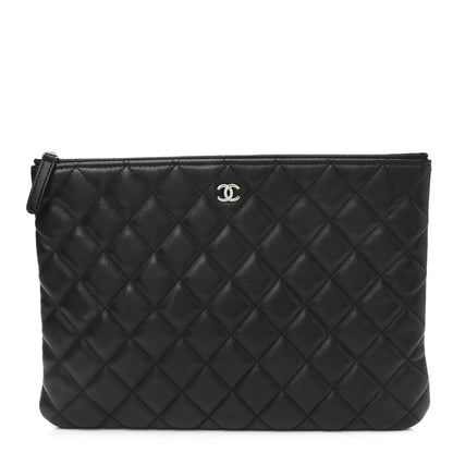 Chanel Lambskin Quilted Medium Cosmetic Case Black 1 of 8