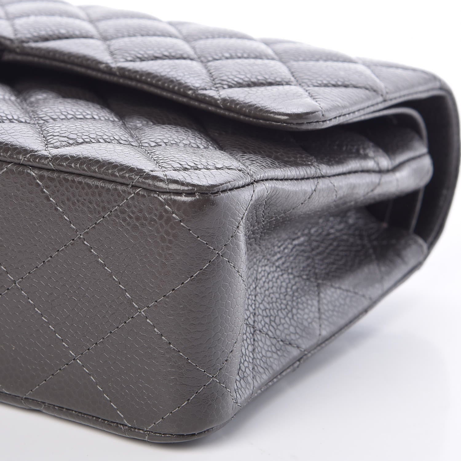 Chanel Caviar Quilted Medium Double Flap Dark Grey 9 of 9