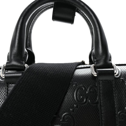 Gucci Calfskin GG Tennis Embossed Mini Duffle Bag Black 7 of 9