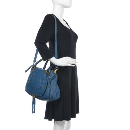 Chloe Calfskin Medium Marcie Satchel Royal Navy 2 of 10