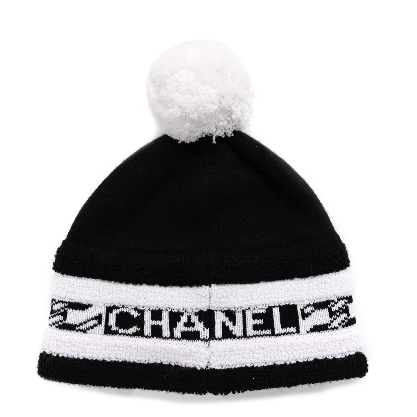 Cashmere CC Beanie Hat Ecru Black