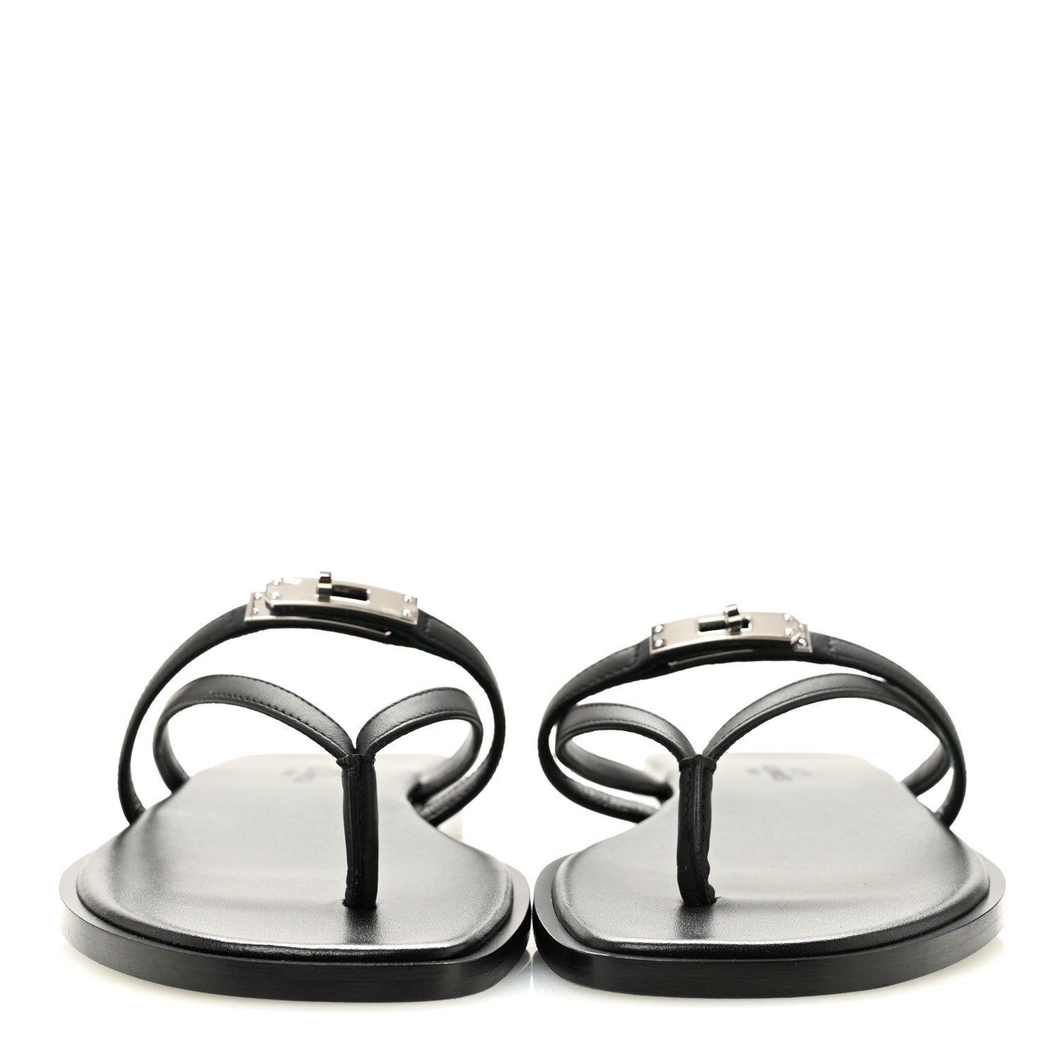 Hermes Calfskin Miss Sandals 36 Black 3 of 9