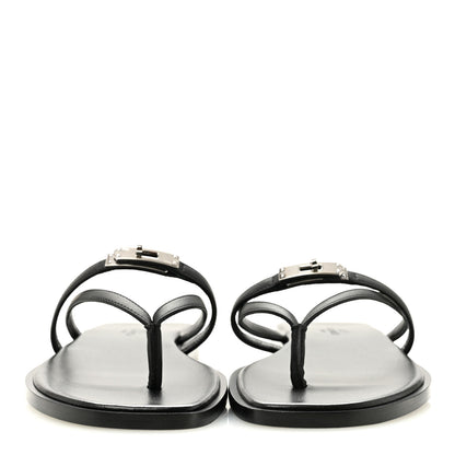 Hermes Calfskin Miss Sandals 36 Black 3 of 9