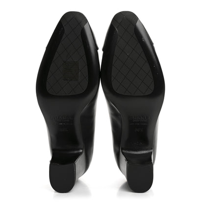 Chanel Lambskin Cap Toe CC Uniform Pumps 36.5 Black 6 of 10