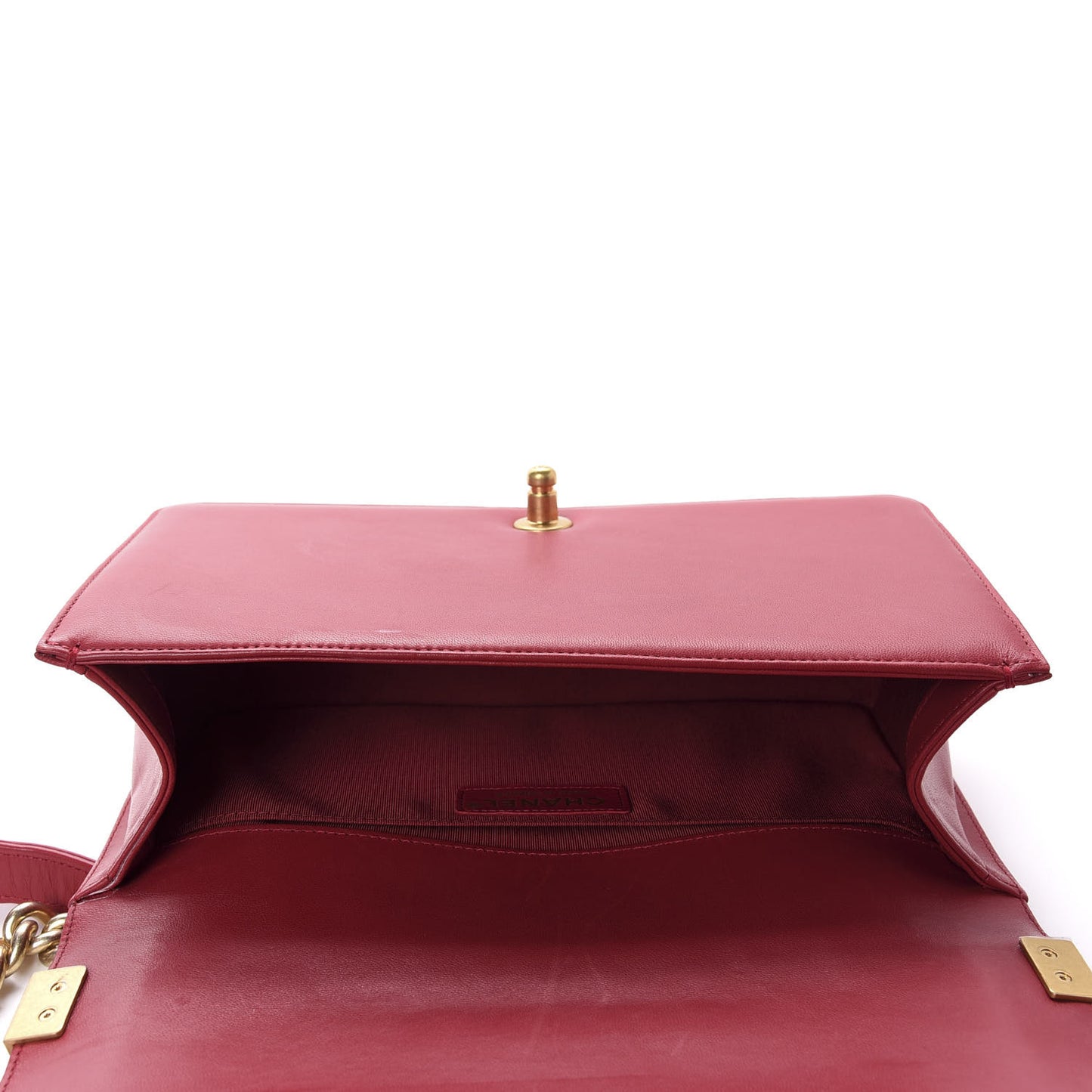Lambskin Quilted Medium Boy Flap Dark Pink