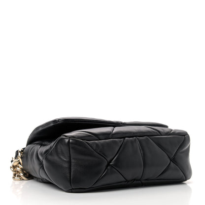 Prada Nappa Re-Nylon Triangle Quilted Patchwork System Flap Shoulder Bag Black 4 of 9