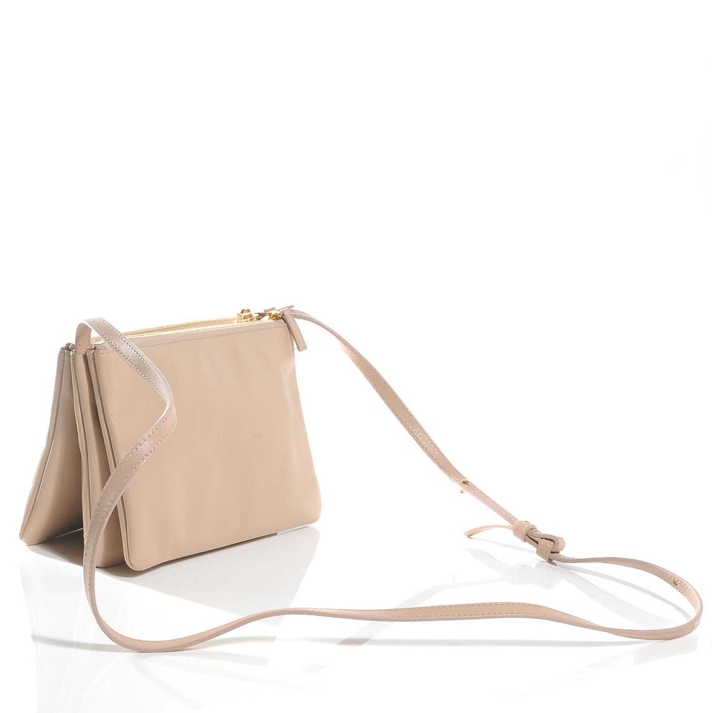 Leather Trio Crossbody Bag Powder