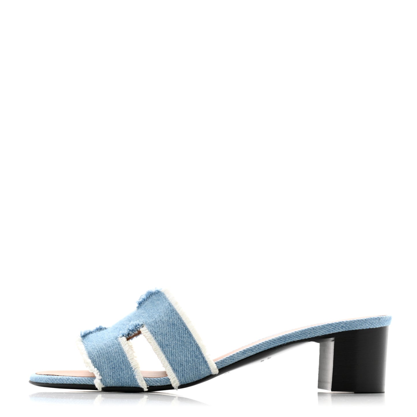 Denim Fringe Oasis Sandals 38.5 Bleu Clair