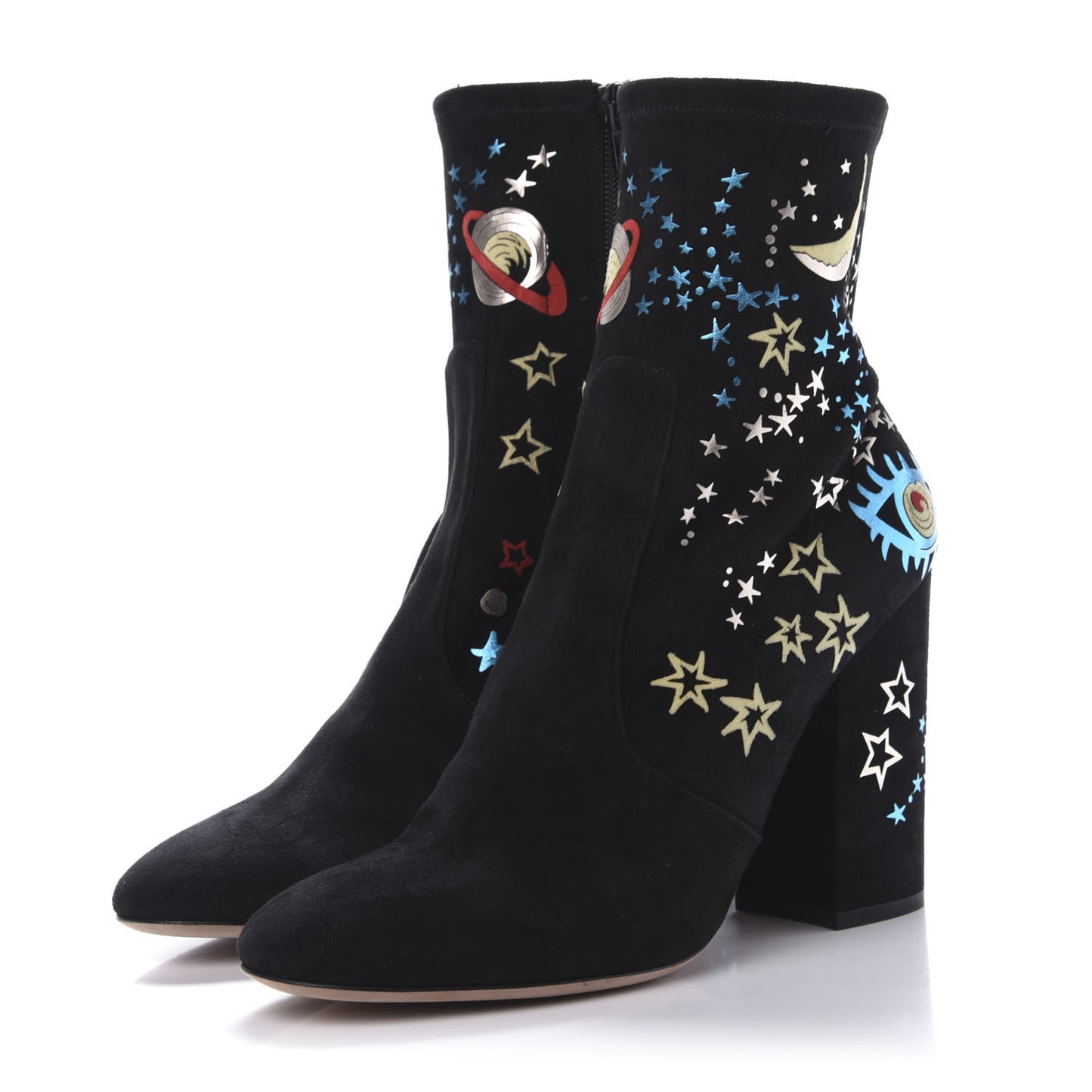 Suede Stretch Astro Couture 100mm Ankle Boots 40 Black