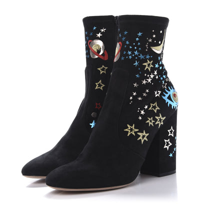 Valentino Garavani Suede Stretch Astro Couture 100mm Ankle Boots 40 Black 3 of 9