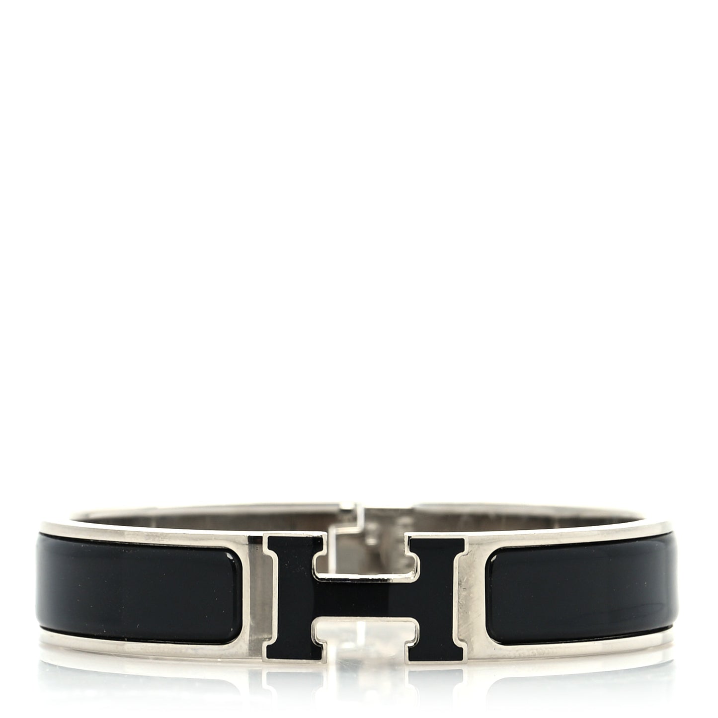 Enamel Narrow Clic Clac H Bracelet PM Black