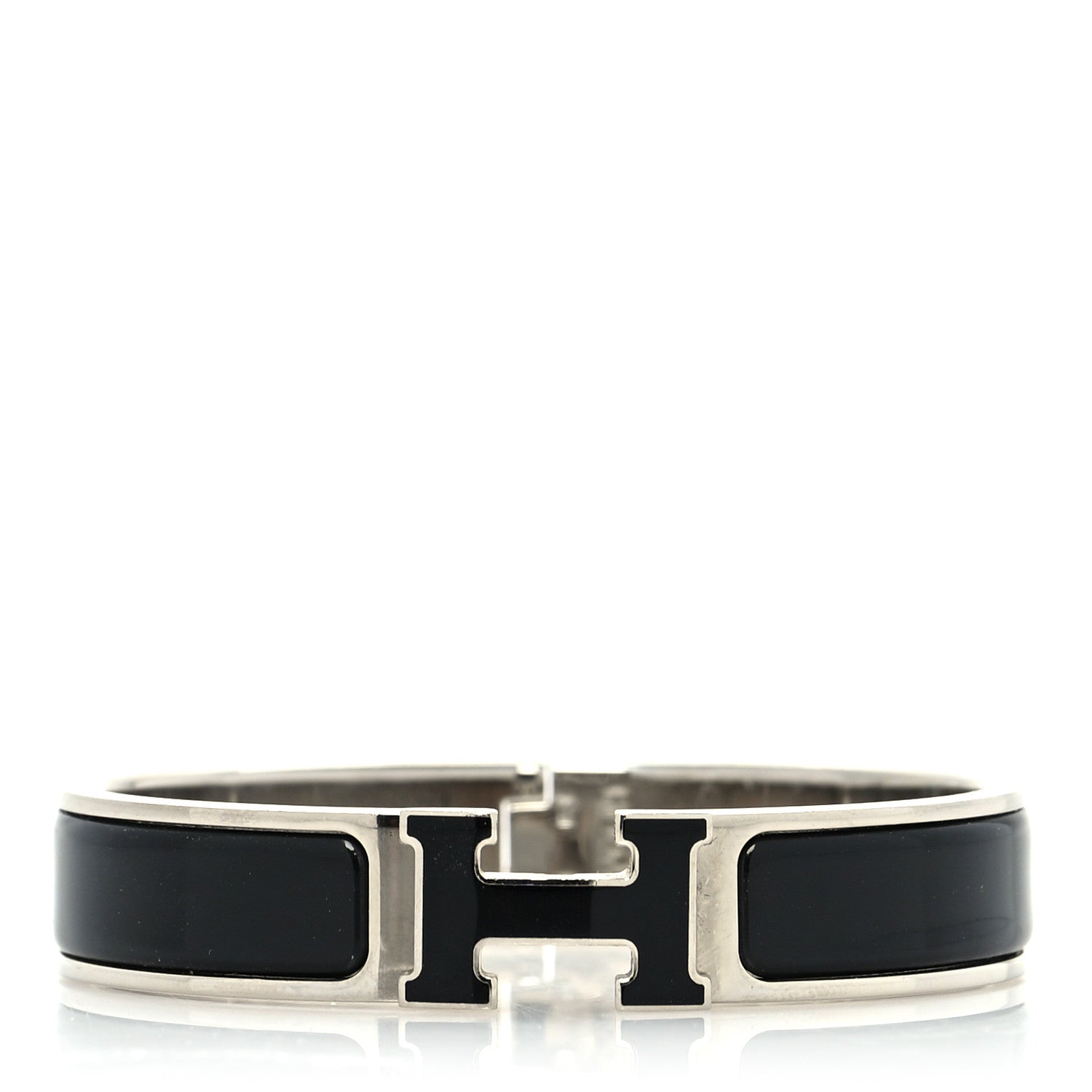 Hermes Enamel Narrow Clic Clac H Bracelet PM Black 1 of 5