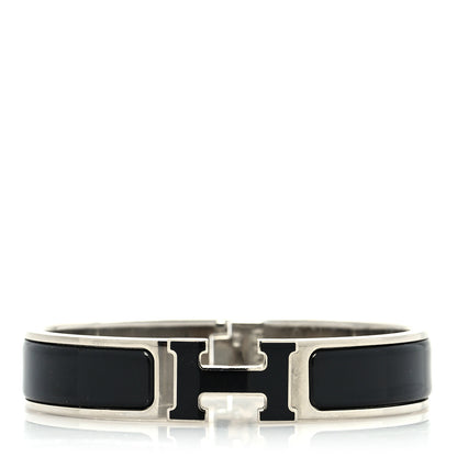 Hermes Enamel Narrow Clic Clac H Bracelet PM Black 1 of 5