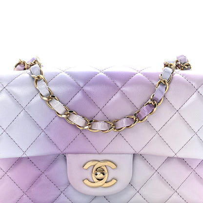 Chanel Calfskin Quilted Mini Cloudy Tie Dye Rectangular Flap Purple Blue Pink 8 of 10