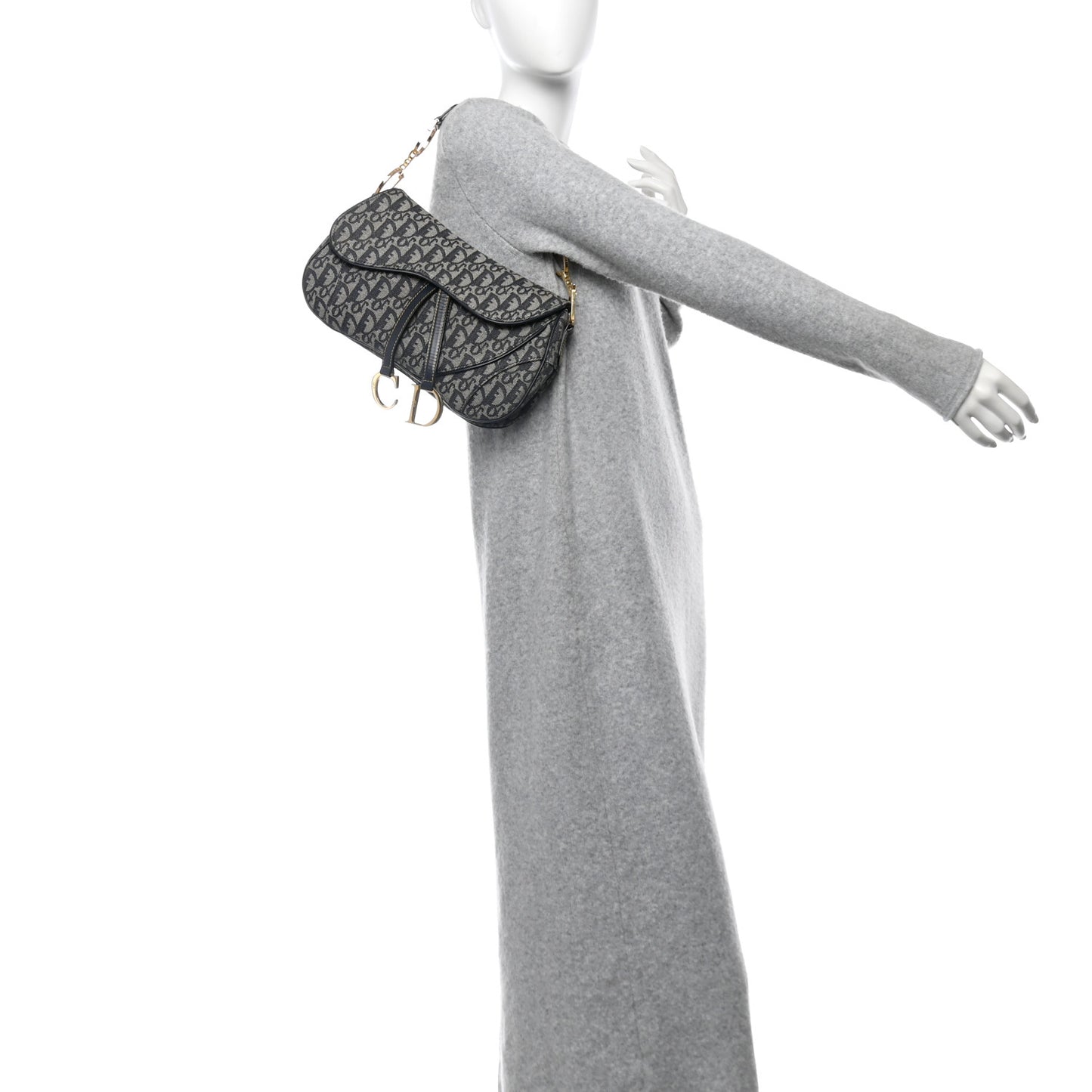 Monogram Double Saddle Bag Navy Blue