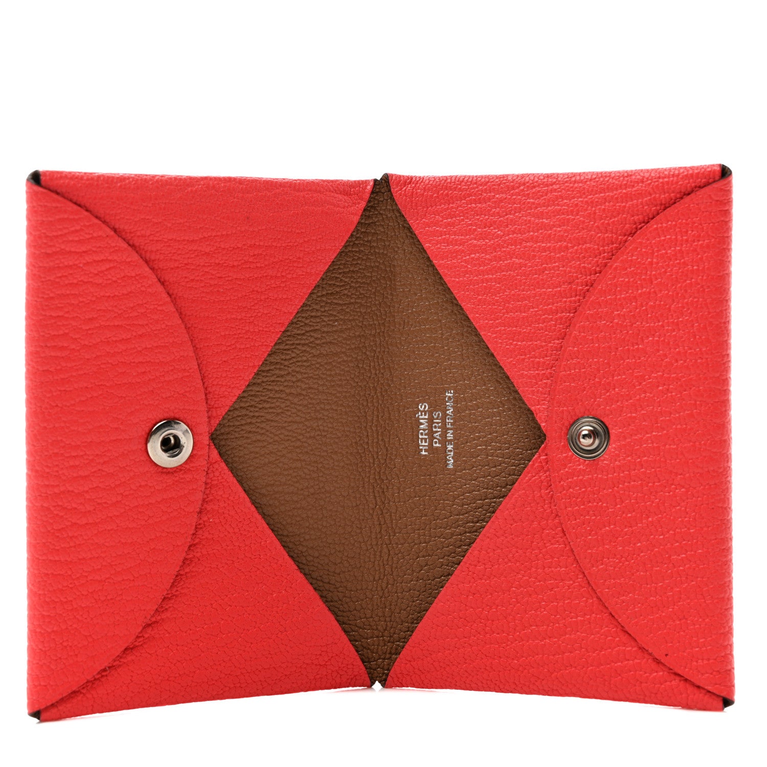 Hermes Chevre Mysore Verso Calvi Card Case Rose Texas Quebracho 5 of 9