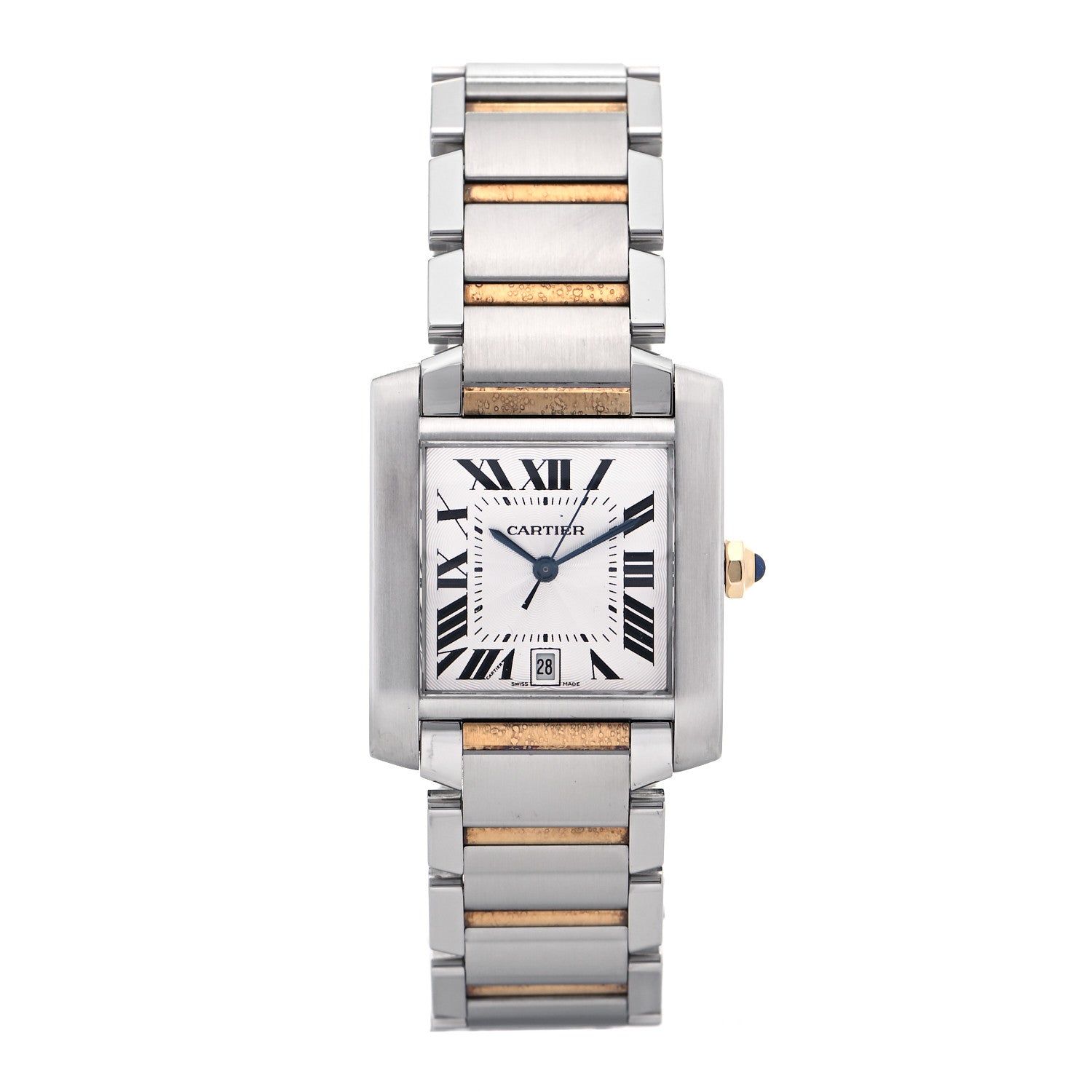 Cartier Stainless Steel 18K Yellow Gold 28mm Tank Francaise Automatic Watch 1 of 5