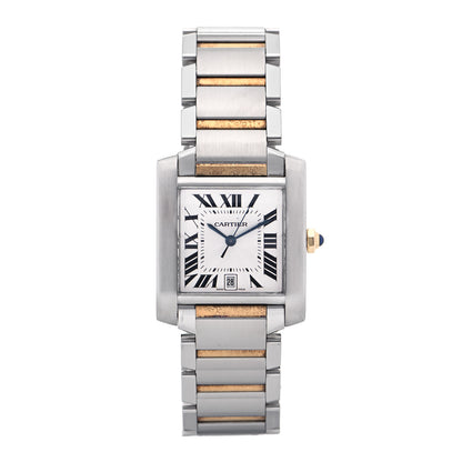 Cartier Stainless Steel 18K Yellow Gold 28mm Tank Francaise Automatic Watch 1 of 5